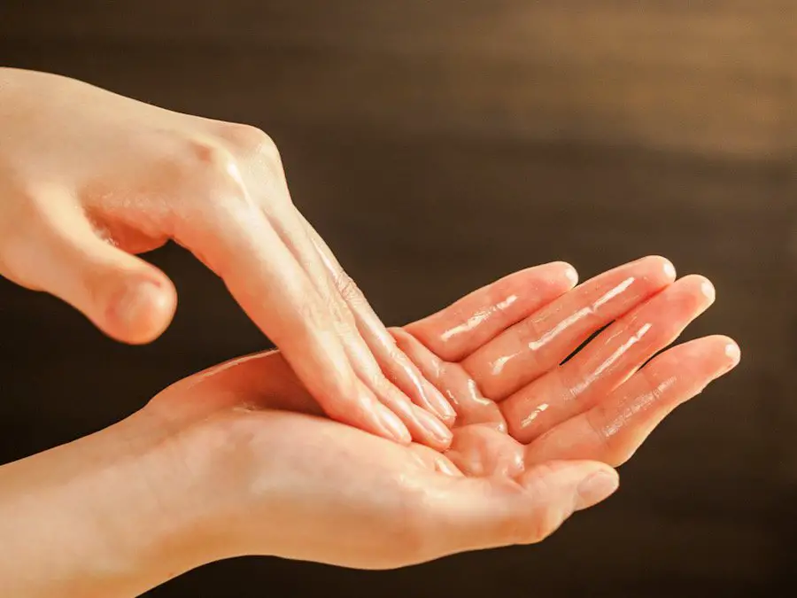 Photo of hands with massage oil