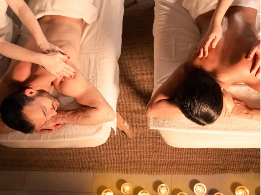 Photo of a young couple enjoying a couples massage