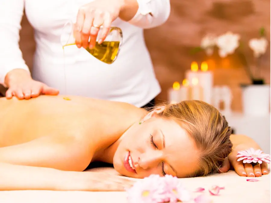Picture of a woman enjoying the benefits of massage oil