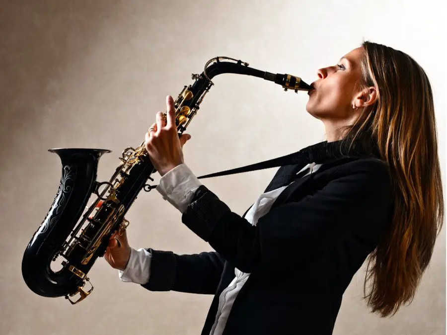 Photo of a woman playing soft jazz